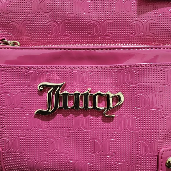 NWT Juicy Couture Pullout Pouch Backpack Pink Flash Embossed Bookbag Purse - Picture 2 of 8